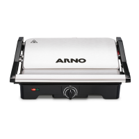 Sanduicheira Grill Arno Dual Inox Abertura 180 graus com Placa Antiaderente GNOX 220v